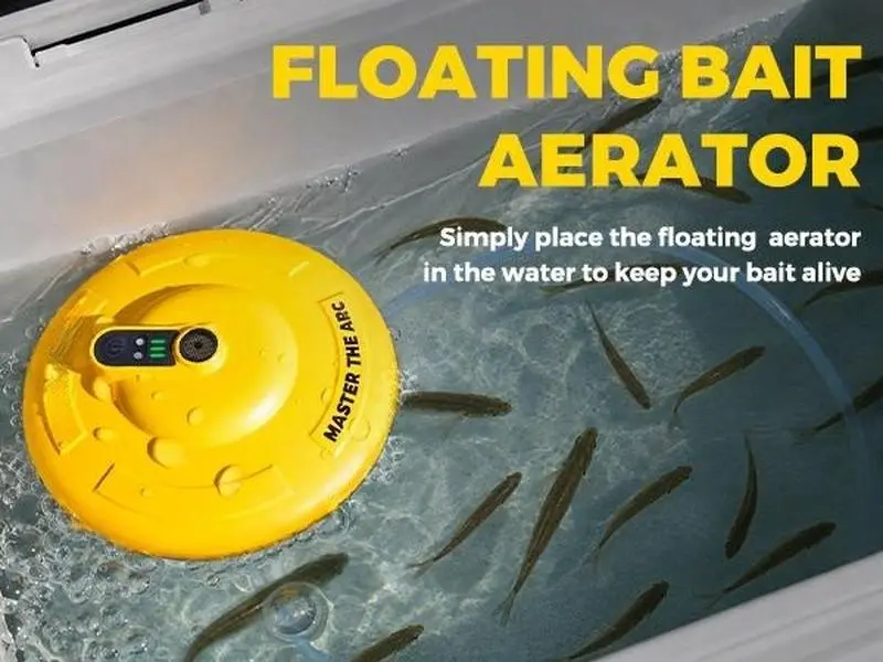 Live Bait Oxygenator Oxygen Pump IPX7 Waterproof Portable Lightweight Three-Speed Adjustable Magnetic Charging 14-Hour Battery Life for Outdoor Fishing Power Outages Fish Transportation
