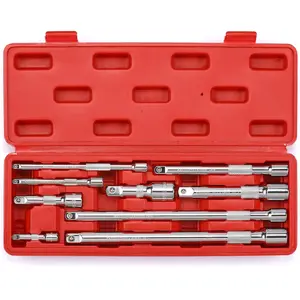 9-Piece Extension Bar Set, 1/4", 3/8" and 1/2" Drive Socket Extension Bar, CR-V, Mirror Finish