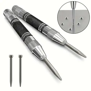 Adjustable Spring Loaded Center Punch Tool, Universal Automatic Metal Drill Bit, Strong Alloy Tungsten Carbide Tip, Woodworking Press Machine