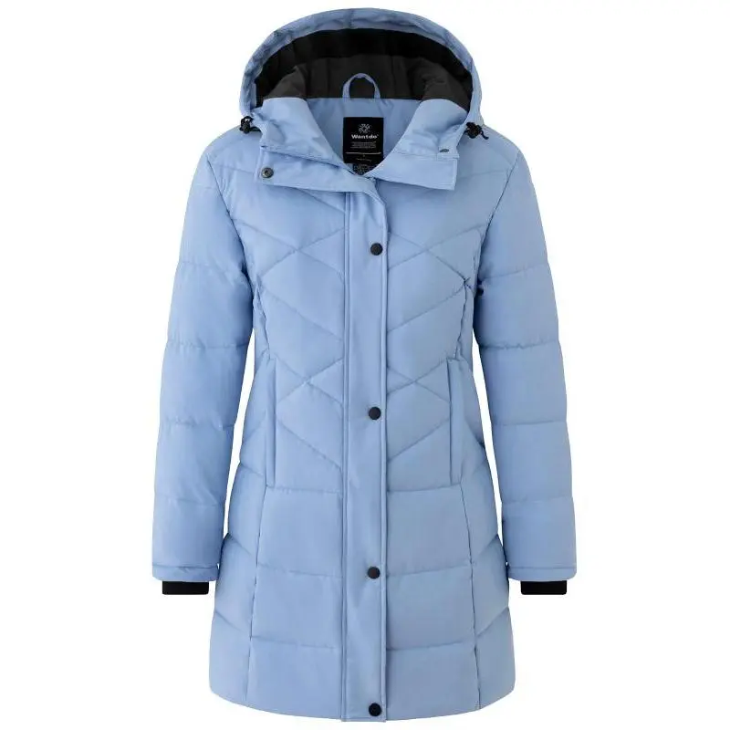 Women's Quilted Light Winter Jacket - Sustainable Fabric, Water-Proof Shell, Functional Zippers, Versatile Tops Complement