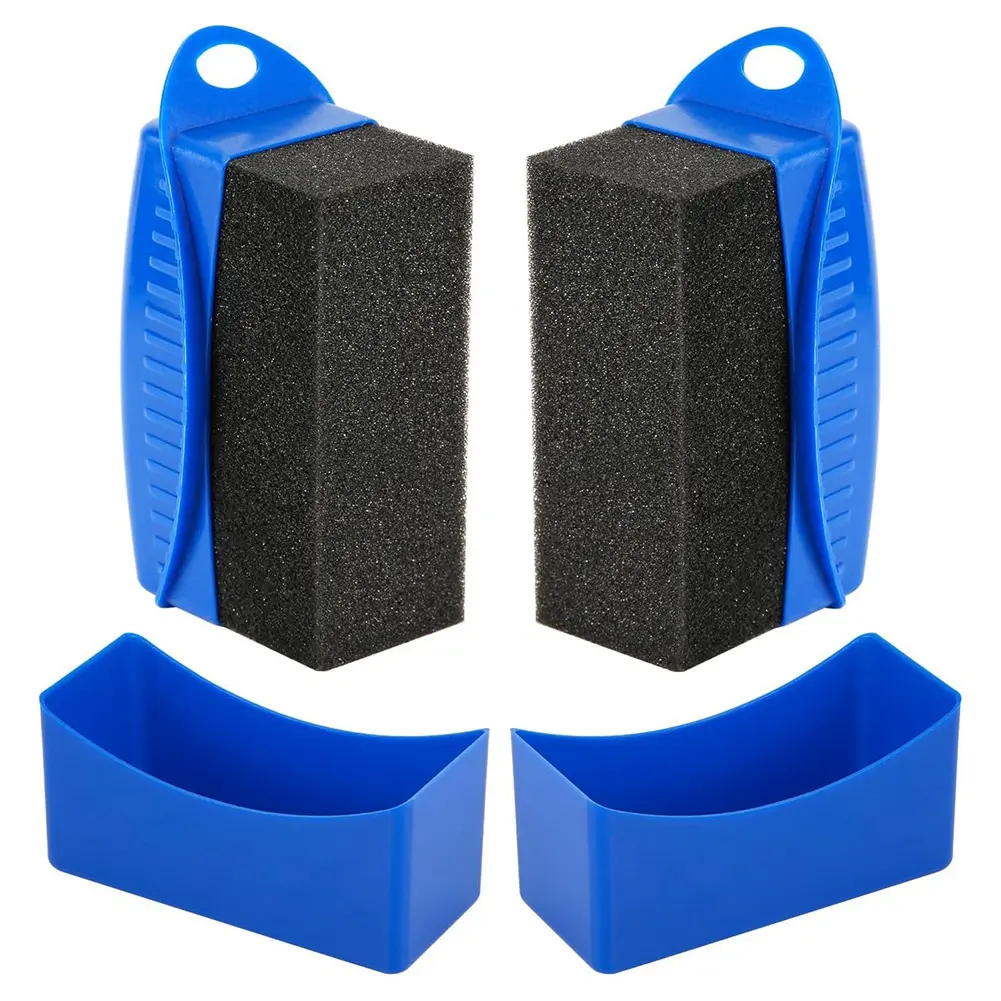 Tire Shine Applicator, Tire Dressing Applicator Pad, Tire Sponge Applicator Curved Tire Detail Sponge with Handle A