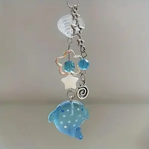 Cute Shark Design Phone Chain, Handmade Resin Phone Lanyard, Fashion Phone Charm for Women & Girls, Mobile Phone Decoration Accessories, Acrylic Charm, Phone Accessory