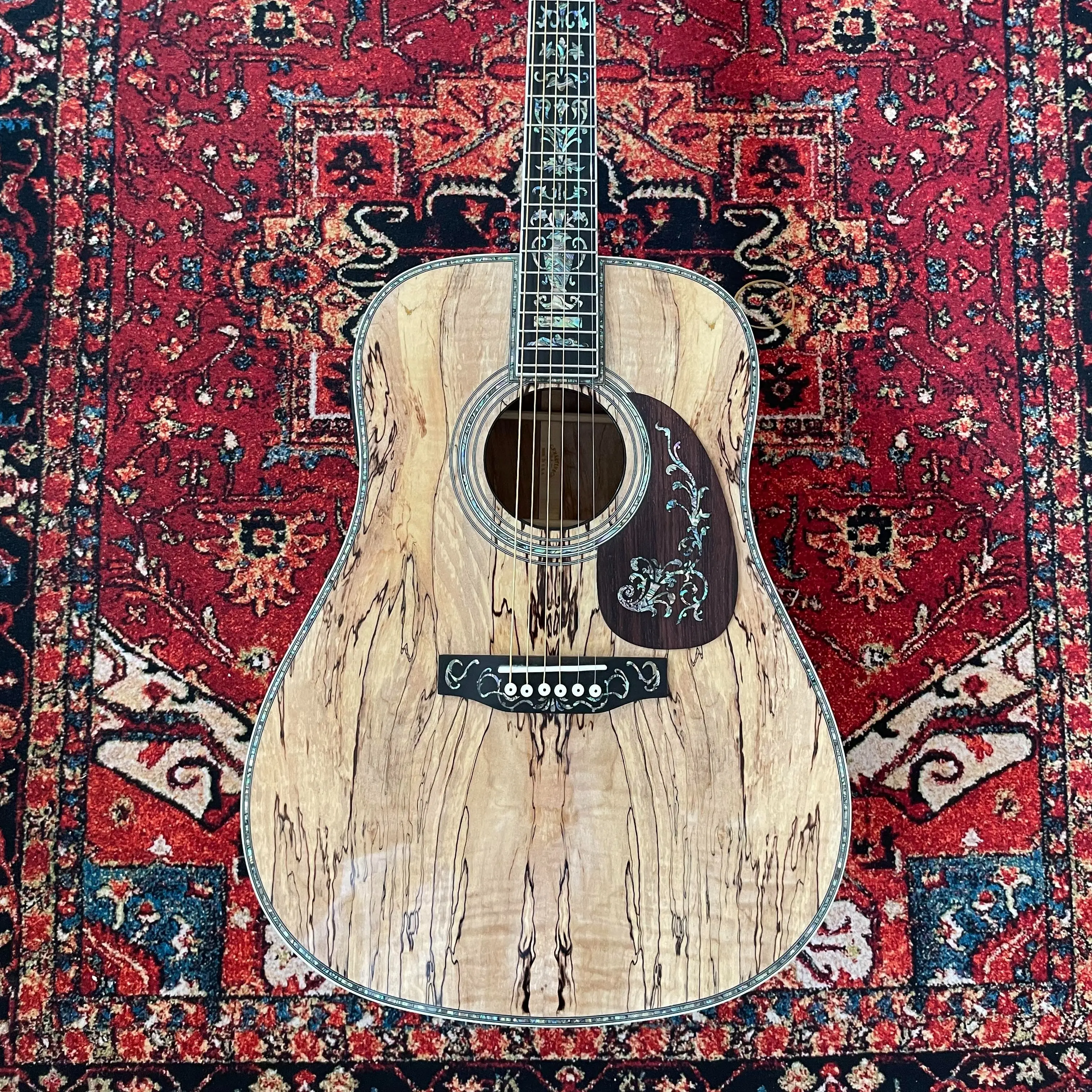 41-Inch Classic Slope-Shouldered Dreadnought Acoustic Guitar - Right Handed, 6 Strings, Abalone Inlays, Ebony Fingerboard, Rosewood Components, 4kg Weight, Fishman 301 Pickup Compatible, Ideal Gift for Guitar Enthusiasts, 41 Inches