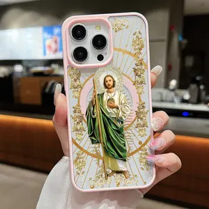 San Judas Pattern Clear Magnetic Phone Case , Compatible with MagSafe Silicone Bumper Protective Cover For iPhone X XS 11 12 13 14 15 16 17 Pro Max Plus Air