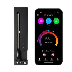 MEATER SE Smart Wireless Meat Thermometer with Bluetooth Long Range Connectivity Lightweight Sturdy Plastic Charger for Precise Cooking Results