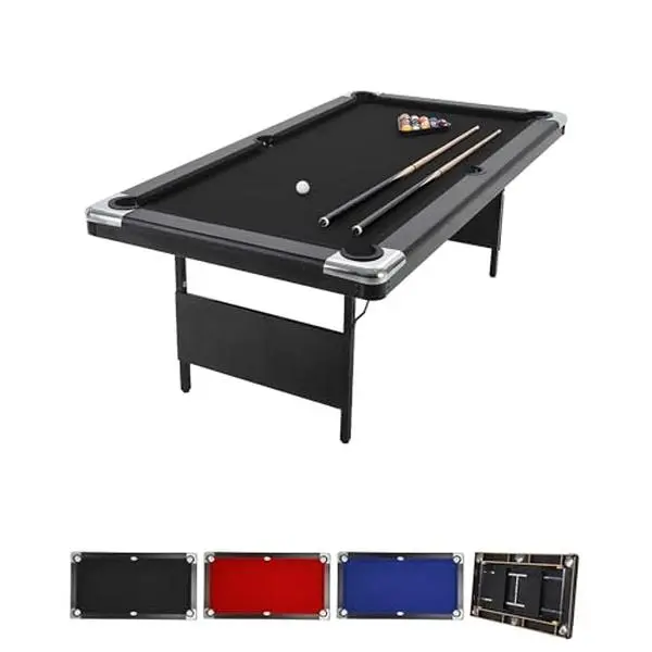 Gaomon 7ft Foldable Pool Table with Metal Legs, Portable Billiards Table for Adults, Full Set of Accessories Including 16 Balls, 2 Cue Sticks, Chalk, Rack & Brush, Indoor Game Room Furniture