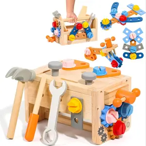 Wooden Tool Bench Toy, 38pcs/box Educational STEM Construction Tool Toy, Pretend Play Toy for Boys & Girls, Birthday Gift for Boy Girl, Pretend Play Set