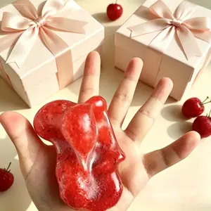 Handmade Watermelon Ice Squishies - Soft Waxy Sand-Feel ASMR Fidget Toy, Anxiety & Stress Relief Sensory Gift for Kids, Unique Handcrafted Stress Relief Toy