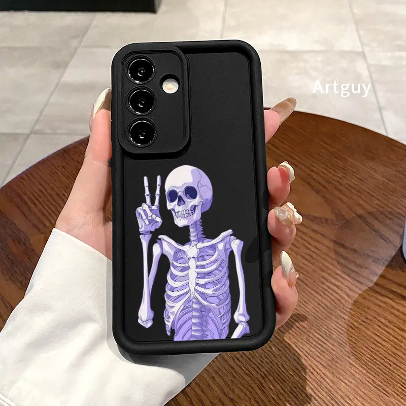 Phone case for Samsung S24 ultra plus S25 S23 S22 Ultra Pluss Skeleton Peace Advanced fashion gift Anti-Scratch Shockproof TPU Bumper Drop-proof Cover
