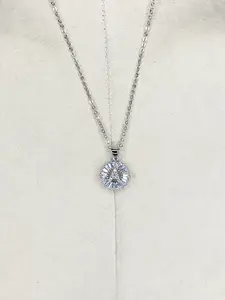 Silver Baguette Initial Necklace