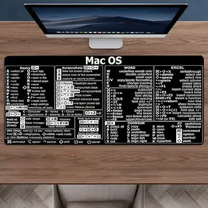 Office MAC shortcuts Large Game Mouse Pad,aesthetic desktop decoration protection pad,rubber pad non-slip lock edge work pad,multi-size mouse pad suitable for laptop,desktop computer games, work,family, Corporate work desk accessories