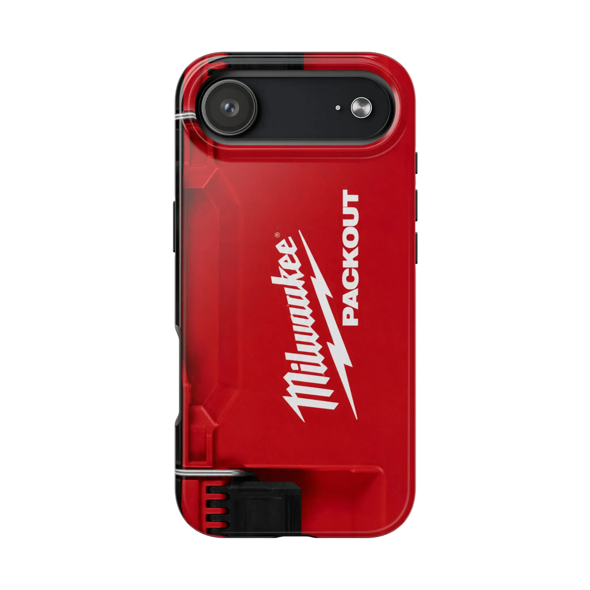 MILWAUKEE PACKOUT Tool Box iPhone Case, Heavy Duty Red Tool Storage Phone Case, Rugged Industrial Protective Cover