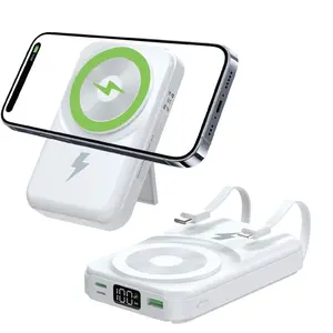 Foldable Magnetic 10000mAh Powerbank with Hidden Stand & Dual Cable System Charge 5 Devices at Once Shared Power Zero Delay 22.5W Wired 15W Wireless Smart LED Display Fully Compatible with iOS Android Ultimate Game Changer