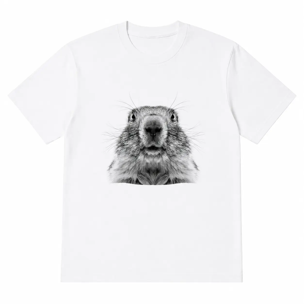 Funny Groundhog Close-Up Vintage Graphic Design - Cute Marmot Face Print - Retro Animal Portrait Art - Wildlife Illustration   2930