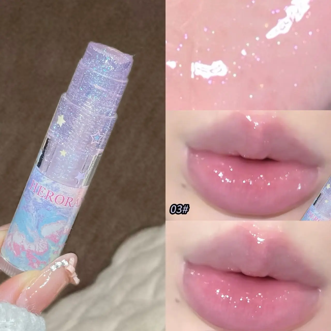 HERORANGE Shimmer Glossy Lip Balm | Budget-friendly Micro-glitter | Hydrating & Portable | Perfect for On-the-go Touch-ups | Student Essential ✨ Moisturizing Hydrating Lip Care #ShimmerLip #AffordableBeauty