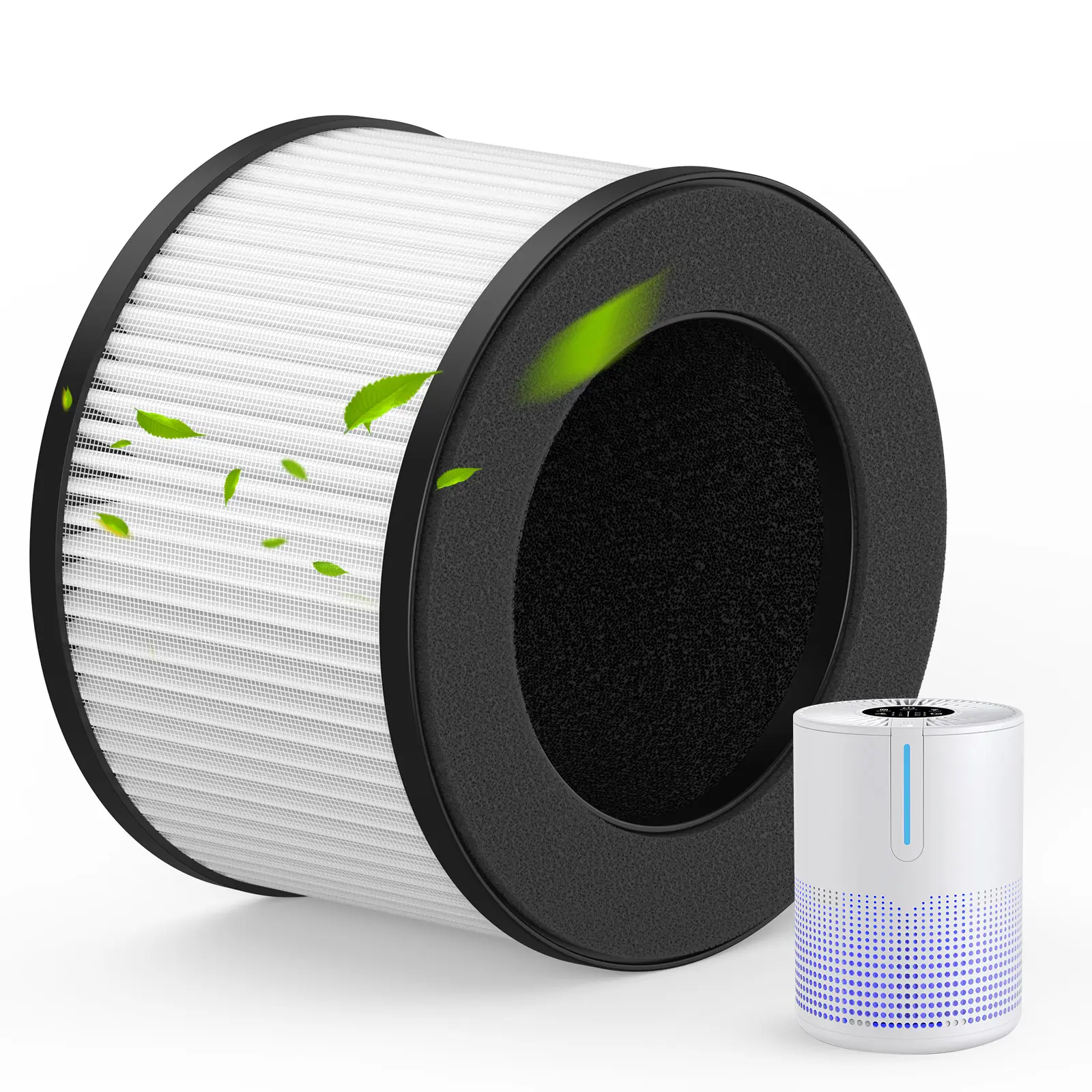 MOOKA Genuine True H13 HEPA Air Filters Replacement for M01 Purifier, Removes Dust, Smoke, Odor, Dander, Pollen, 1 Pack and 2 Packs Filters,dorm essentials,home essentials,back to school,back to school haul