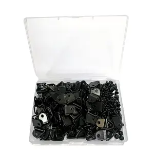 Pack of 100 Single Hole Hangers Triangles D Rings Photo Hangings Hook with Screw