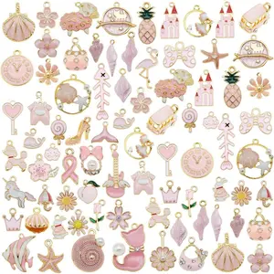 40 count(20PAIRS) Assorted  Plated Enamel  Fruit Moon  Dainty Dangle  Pendants Charms for  Making Necklace Bracelet,  Theme