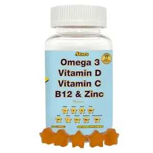 Vitastars Adult Stars Multi-Vitamin Gummy: All Natural Plant Based with Omega 3, Vitamin D, B Complex, Zinc, C, Selenium, Gluten Free, Allergen Free, Dye Free 2 A Day Supplement - Dietary
