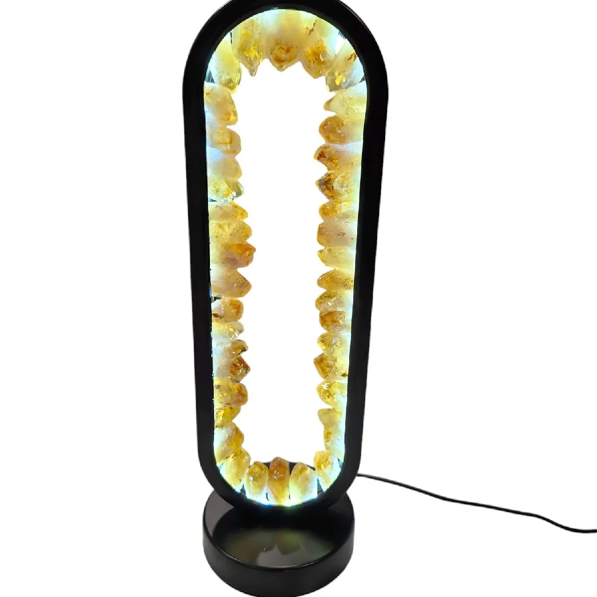 Citrine Lampara de Cuarzo - High-Quality Cylindrical Lamp with Durable Design and Elegant Finish