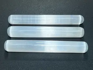 Selenite Crystal Round Wand (5.5 Inches) Massage Wands Roller Carving Wholesale Gemstone Lot