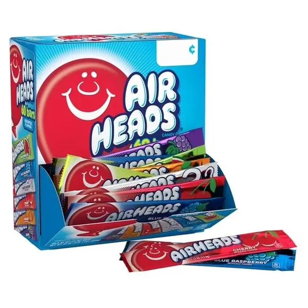 Peanut-Free Full-Size Chewy Candy Bars, Assorted Fruit Flavors, Bulk Candy Individually Wrapped, 60 Count Display Changemaker Box