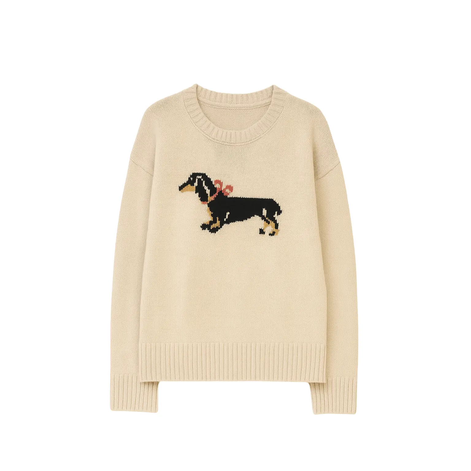 Olive and Bette's - Dachshund Sweater- Natural