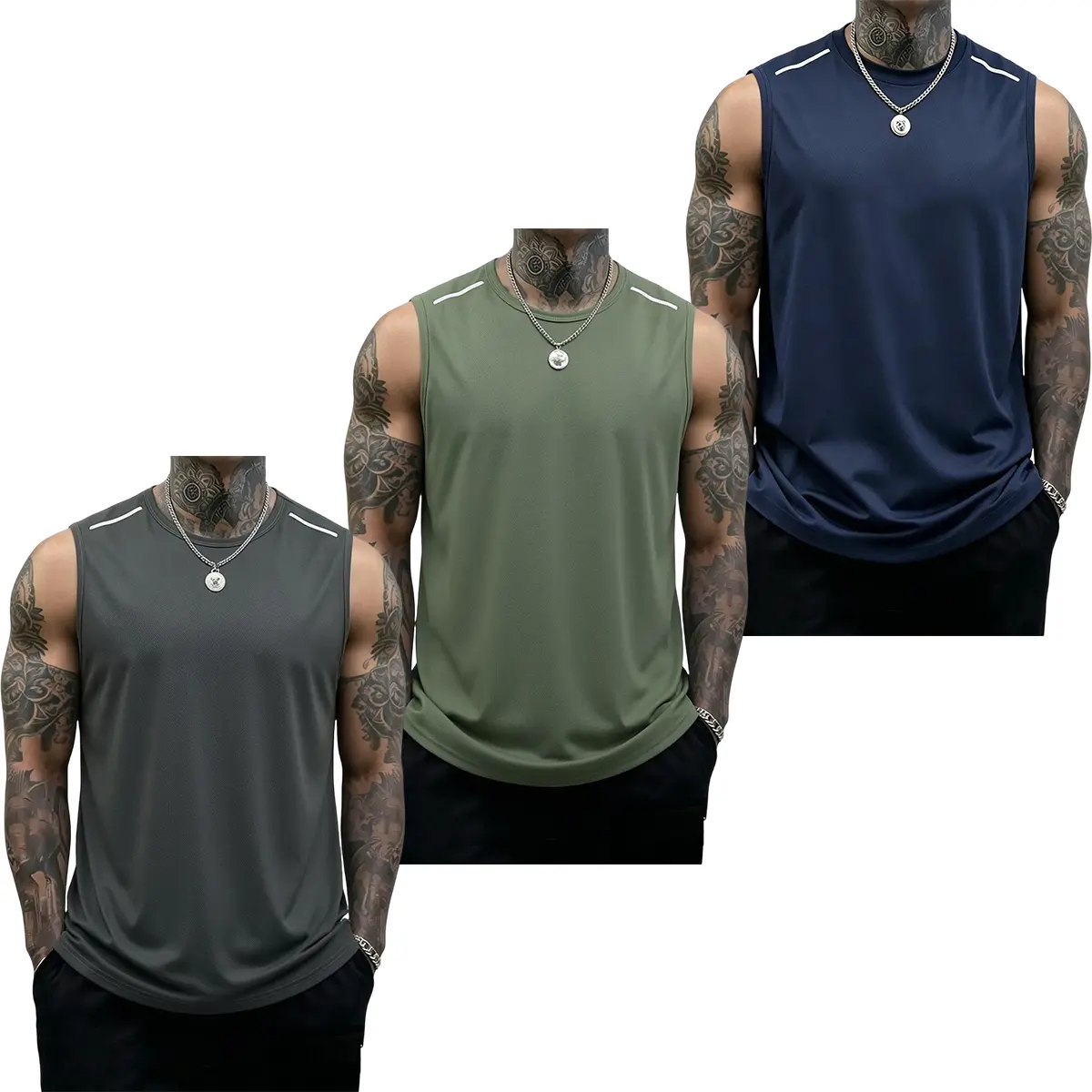 Dark gray + army green + camouflage blue