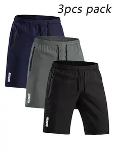 NEVER Lose Your Phone! 3-Pack Men's Shorts with SECURITY Zip Pockets | Ultra Comfortable Elastic Waist | Gym, Beach, Home Wear