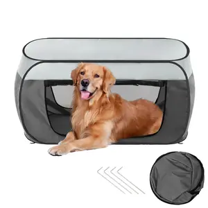 Portable Soft Dog Crate – Pop-Up Foldable Pet Kennel for Dogs & Cats, Indoor/Outdoor Travel Bed, Small, Gray Pet Mat with Armrest Durable