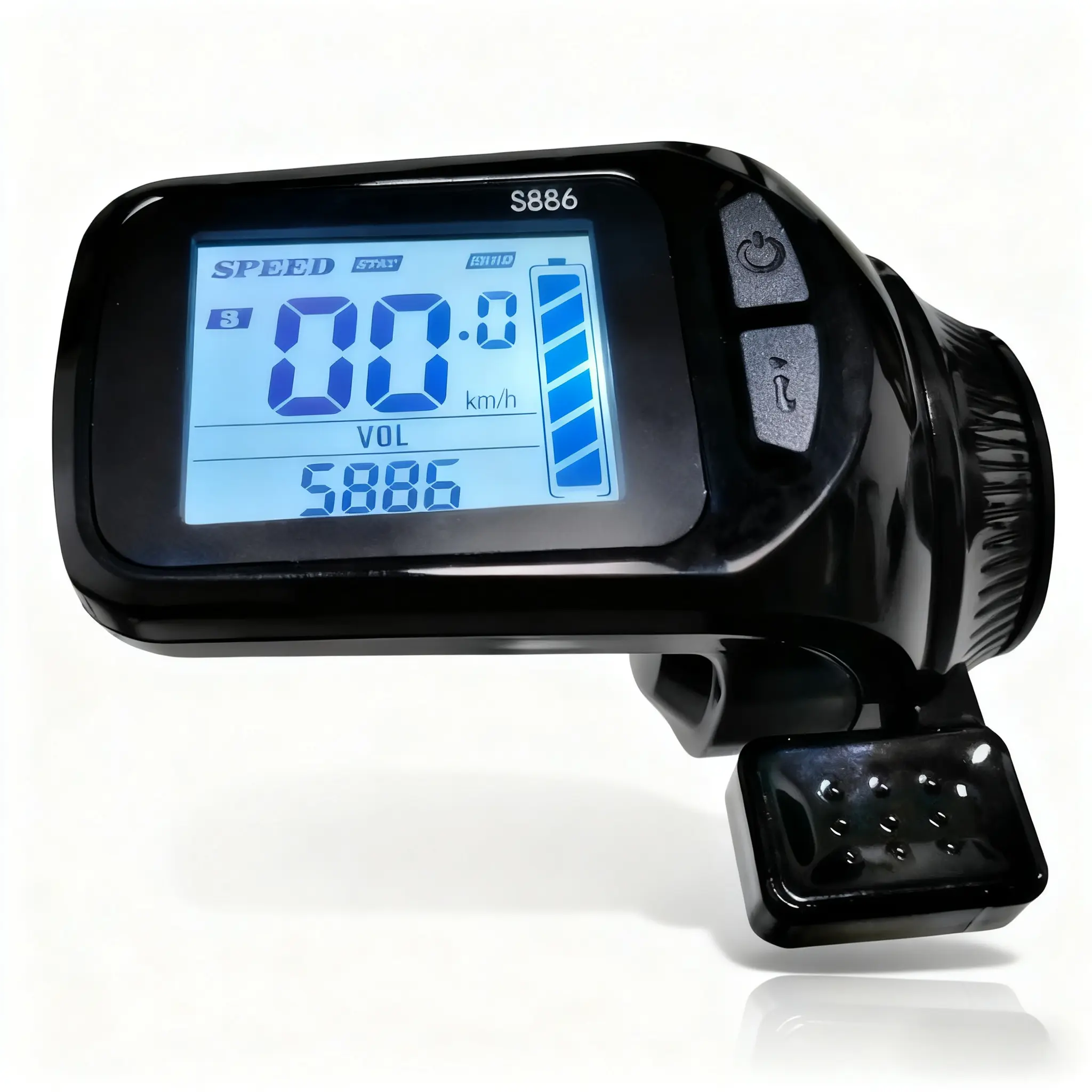 S886 Thumb Shifter E-Bike Display – Waterproof & Shockproof LCD, 5PIN & 6PIN Connectors, Multi-Voltage 18V-60V | Black Friday & Christmas Gift for Riders Electric Bike Controller Bike Controller Connector