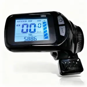 S886 Thumb Shifter E-Bike Display – Waterproof & Shockproof LCD, 5PIN & 6PIN Connectors, Multi-Voltage 18V-60V | Black Friday & Christmas Gift for Riders Electric Bike Controller Bike Controller Connector