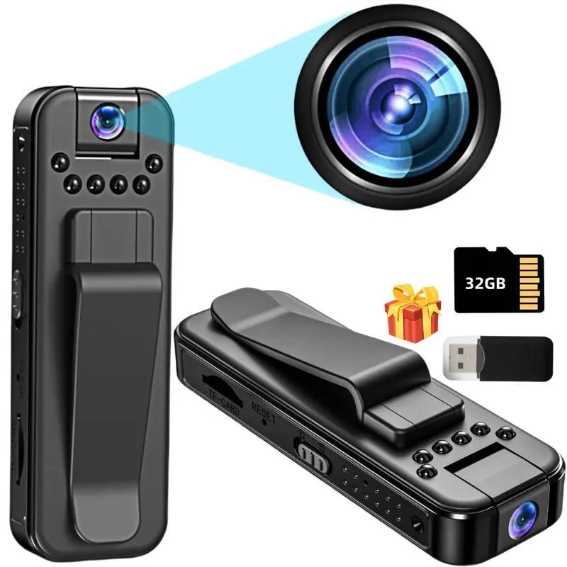 Wireless Vlog Body Cam - Compact Wearable Recording Camera with Night-Vision, 180° Rotation Lens, SD Card Compatibility, Portable Sport DV Video Camera for Outdoor Skiing, Cycling