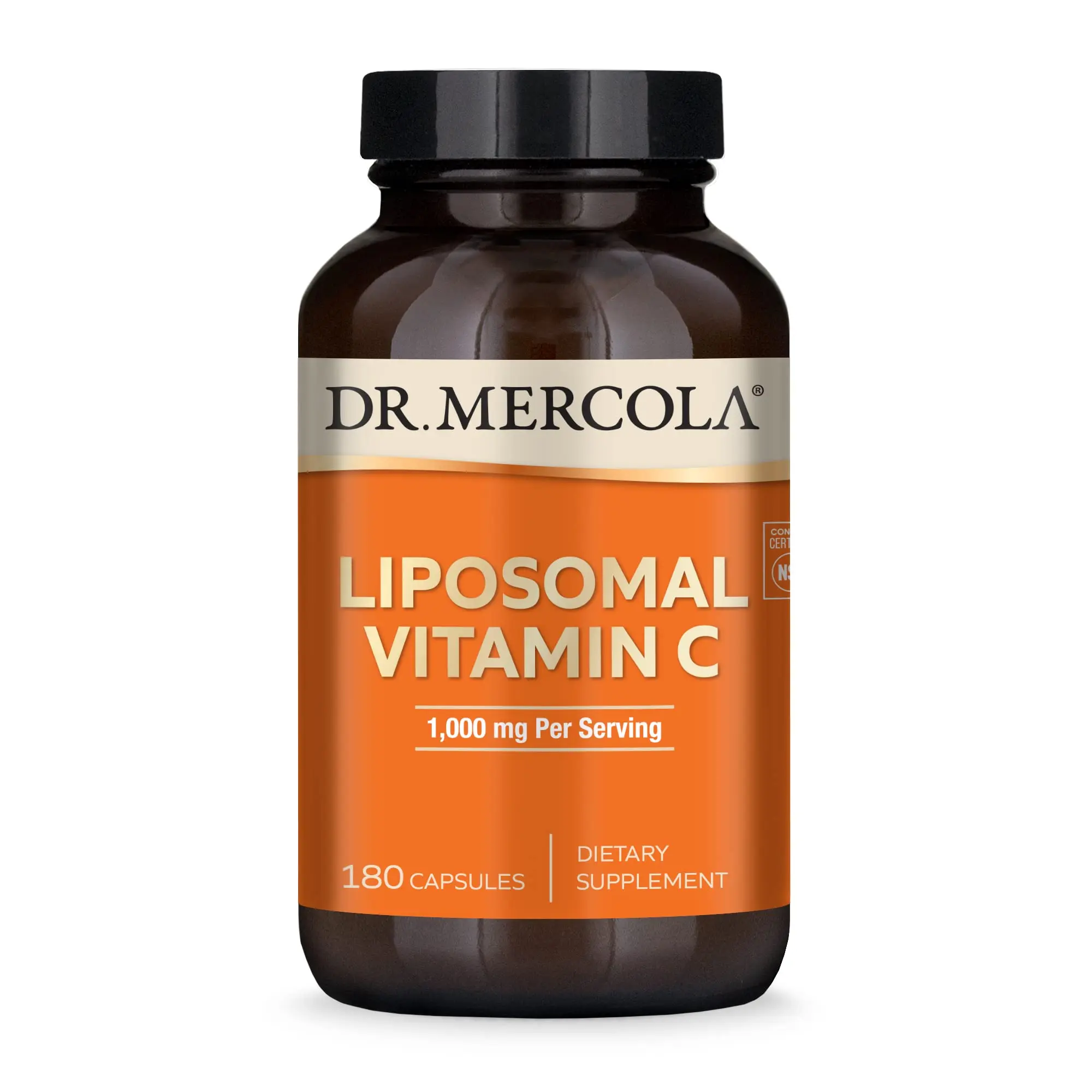 Dr. Mercola Liposomal Vitamin C Dietary Supplement, 1,000 mg per Serving,High Bioavailability Antioxidant for Immune Support,, Non GMO, Soy Free, Gluten Free