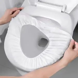 50 Pack Waterproof Portable Toilet Seat Covers, Disposable Travel Toilet Pads with Seat Paper, Comfortable and Hygienic Must-Have Bathroom Travel Accessory, Toilet Seat Protector