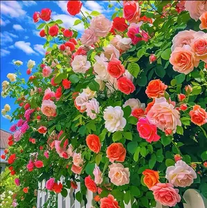 200 pcs mixed flower seeds Climbing vine rose all season flowering Climbing wall climbing courtyard houseplant Garden Outdoor