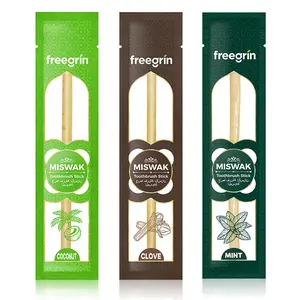 Freegrin Natural Miswak Toothbrush Sticks | 3 Flavors (Mint, Clove, Coconut) | 1/3/6/12 Pack Options | Organic Teeth Whitening & Fresh Breath oral