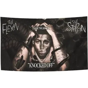 YoungBoy Never Broke Again Polyester Flag, 3x5 Feet, Durable, Brass Eyelet, Men'S Cave, Dorm Decor, Outdoor Use, No Electricity Needed Living Room