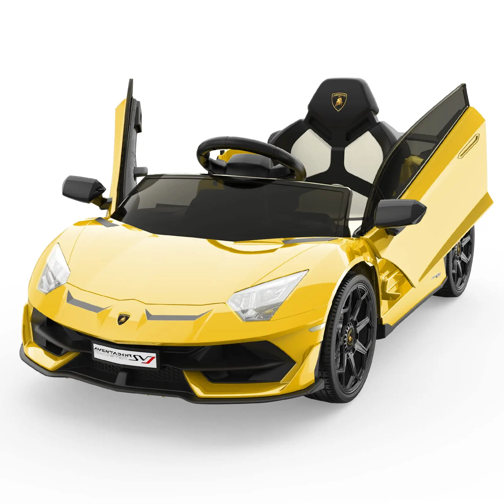 12V Licensed Lamborghini Kids Electric Car With Parent Remote Control Spring Suspension 2 Speed Modes Slow Start System Music LED Lights For Children 3-8 Years Old