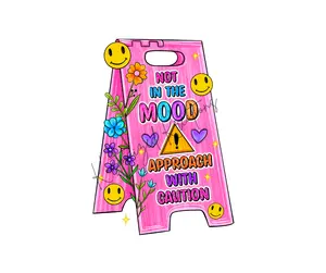 Not In The Mood Approach With Caution • T-shirt Tee Shirt Comfortable Unisex Top Funny Sarcastic Caution Sign