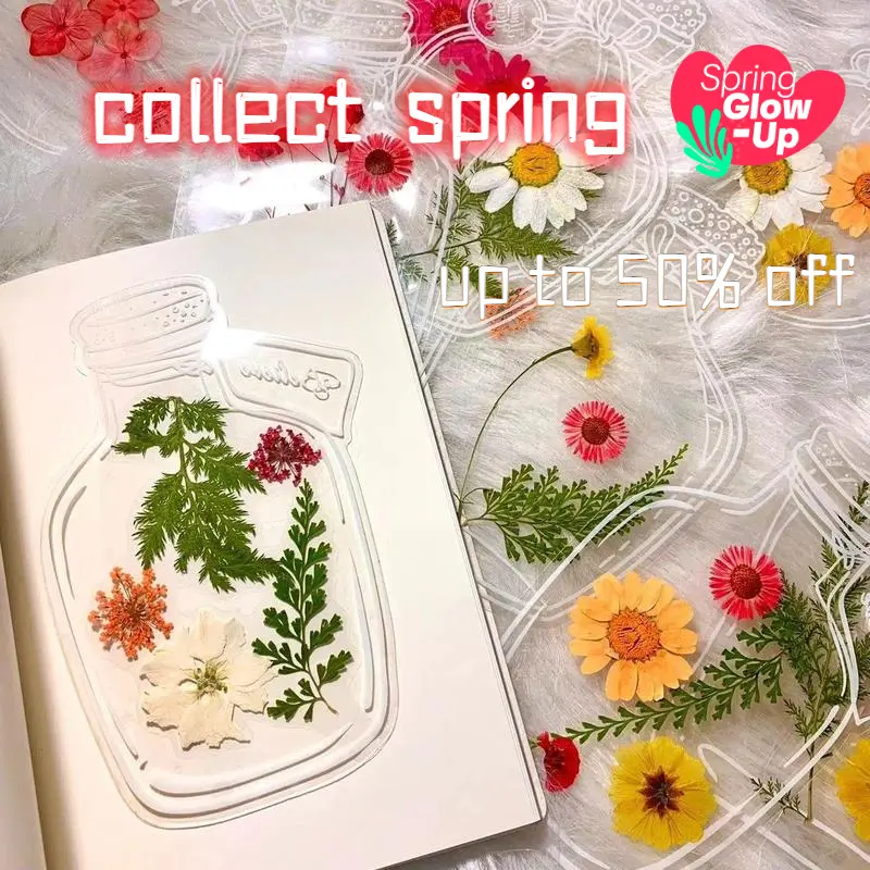 40 Pcs DIY Transparent Bookmark Maker Kit - Elegant Vivid Durable Scrapbooking Craft, Mothersday Gift Idea (Dried Flowers Not Included)