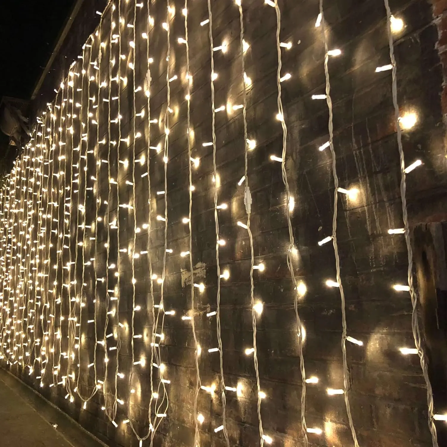 300 LED Curtain String Light, 8 Lighting Modes Fairy Twinkle String Lights Wedding Party Home Garden Bedroom Outdoor Indoor Wall Decorations, Warm White