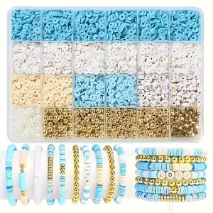 4000pcs Soft Clay Beads Set, Includes Letter Beads and Stringing Wire, Ideal for Bracelets, Jewelry, Keychains, Craft Accessories, Fashion Gift, DIY Kit, Beaded Bracelet Set