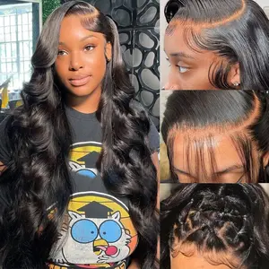 [Live Sale Only]250% Density 13x6 Full Lace Frontal Loose Body Glueless Wig Human Hair Pre-Cut Lace Flexi-Fit Glueless Wigs with Secure Silicone Strips and Drawstring