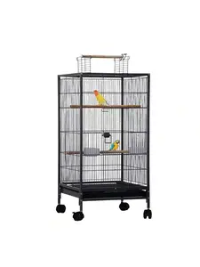 40 Inch Large Parrot Bird Cage With Play Open Top, Hanging Bird Cage With Slide-Out Tray Water Bottle Feeder For Parrot Parakeets Cockatiel Lovebird Pigeon And Small Mid-Sized Birds