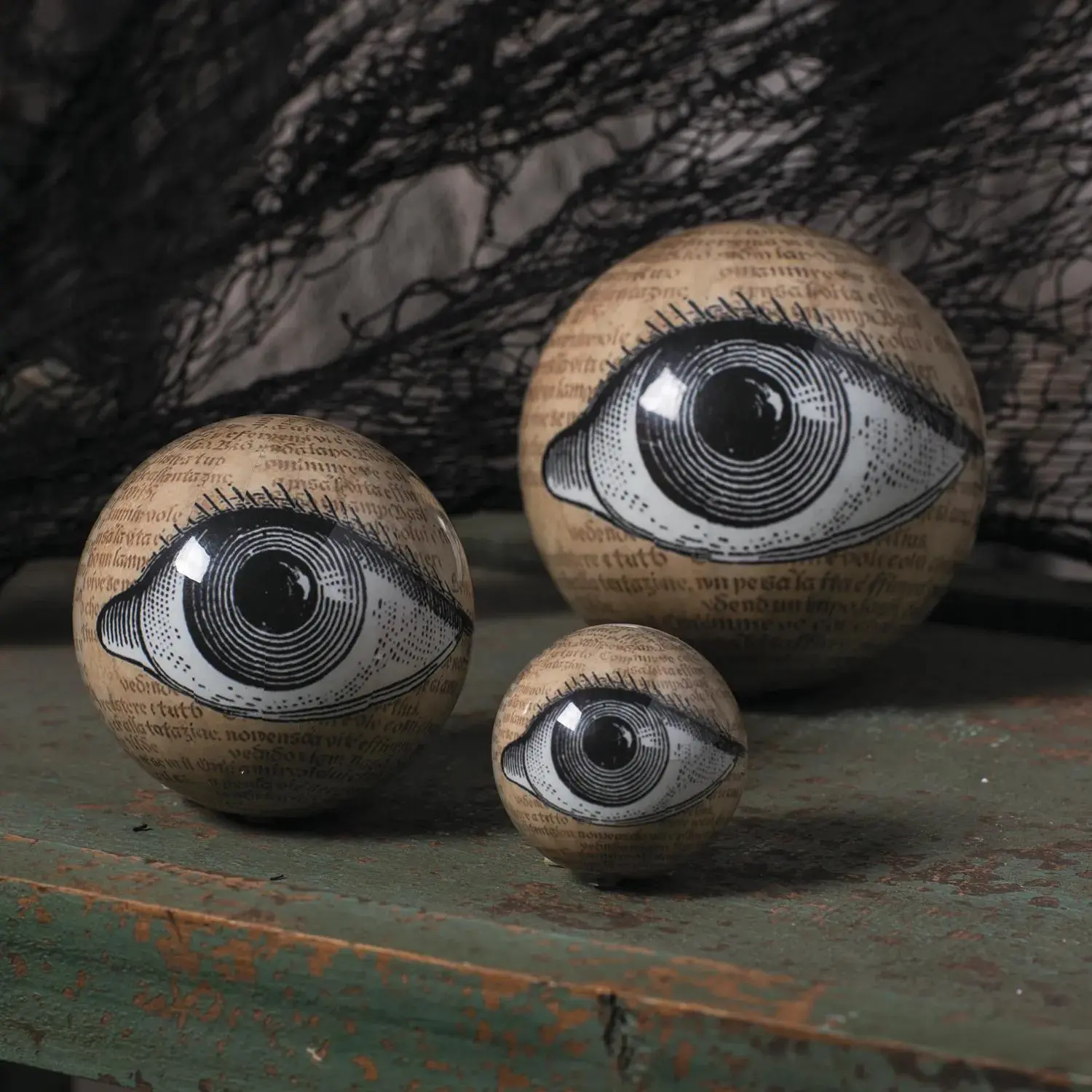 Styrofoam Eyeball Orbs Halloween Decorations, 1 1/2" - 3 1/2"