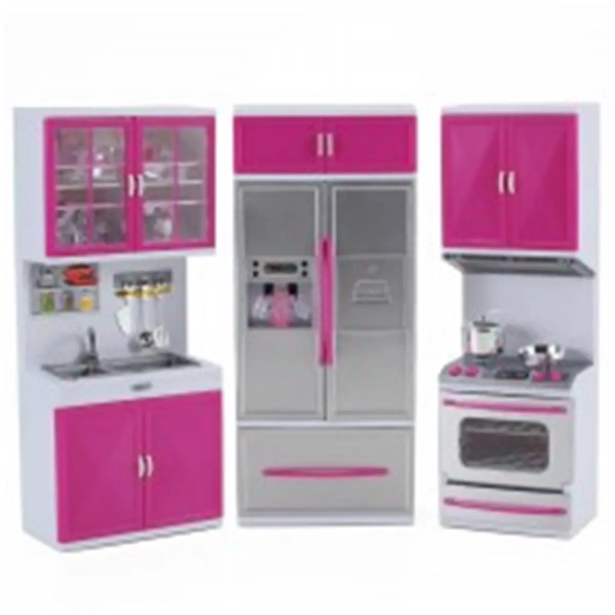 212 MAIN Small Animal Battery-Operated Kitchen Pretend Play Set - 18 l x 4 w x 14 h in, Light-Up Appliances with Lights & Sounds, Includes Refrigerator, Stove, Sink, Accessories for Children to Play Pretend, Kids Kitchen