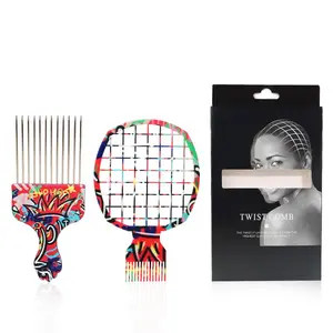 Afro Hair Pick Comb for Women & Men, Detangling Tool for Curly Wavy Fluffy Hair, Essential Hairstyling Accessory for All Hair Types