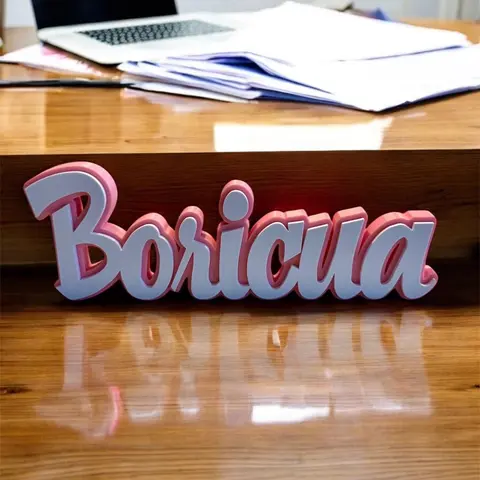 Boricua Desk Sign  | Puerto Rican Pride Decor | 3D Printed Shelf & Desk Decor