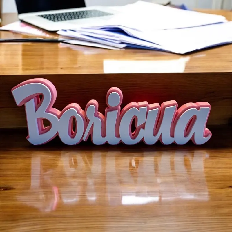Boricua Desk Sign | Puerto Rican Pride Decor | 3D Printed Shelf & Desk Decor